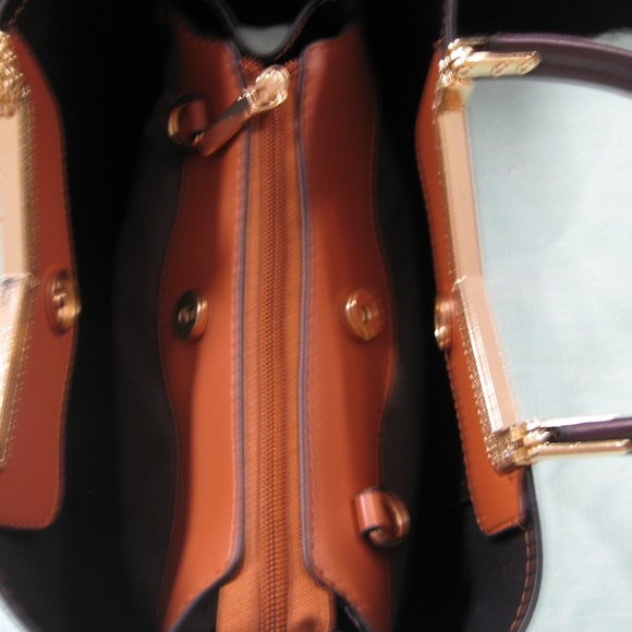 BROWN HIGH QUALITY LEATHER TOTE BAG SHOULDER HANDB - Picture 5 of 5